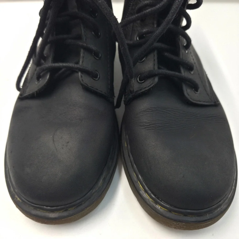 Dr. Martens Combs Leather Lace Up Side Zip Ankle Boots Black Padded Collar